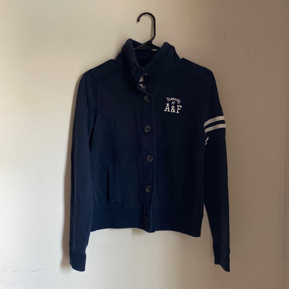 Woman’s Abercrombie & Fitch sweatshirt / button-up — size L.